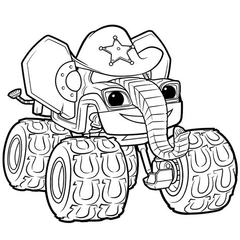 blaze coloring pages|cowboy blaze printable coloring page.